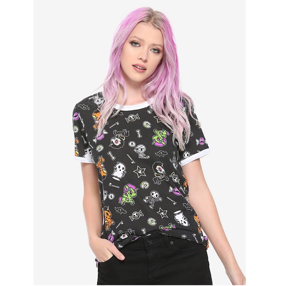 Tokidoki Milo Zombie Unicorno Halloween Ringer Tee